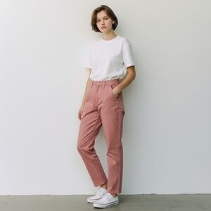 Maurices Tencel High Rise Paper Bag Waist Lightweight Washed Red Pants Size 10